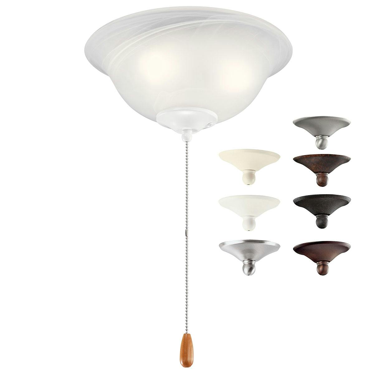 Ceiling Fan LED 3 Light Bowl Multiple on a white background