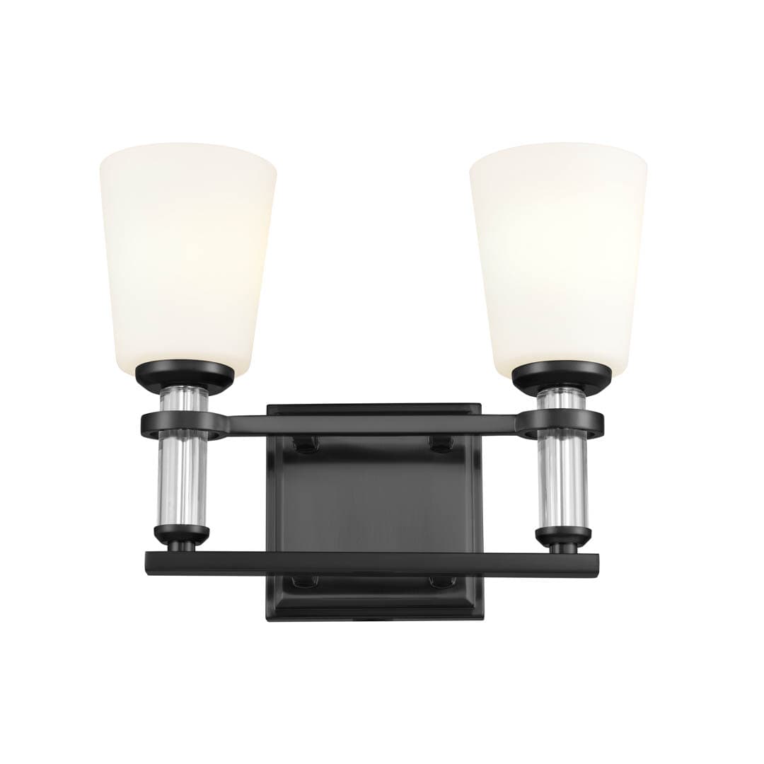 Rosalind 11.5" 2 Light Vanity Light Black on a white background