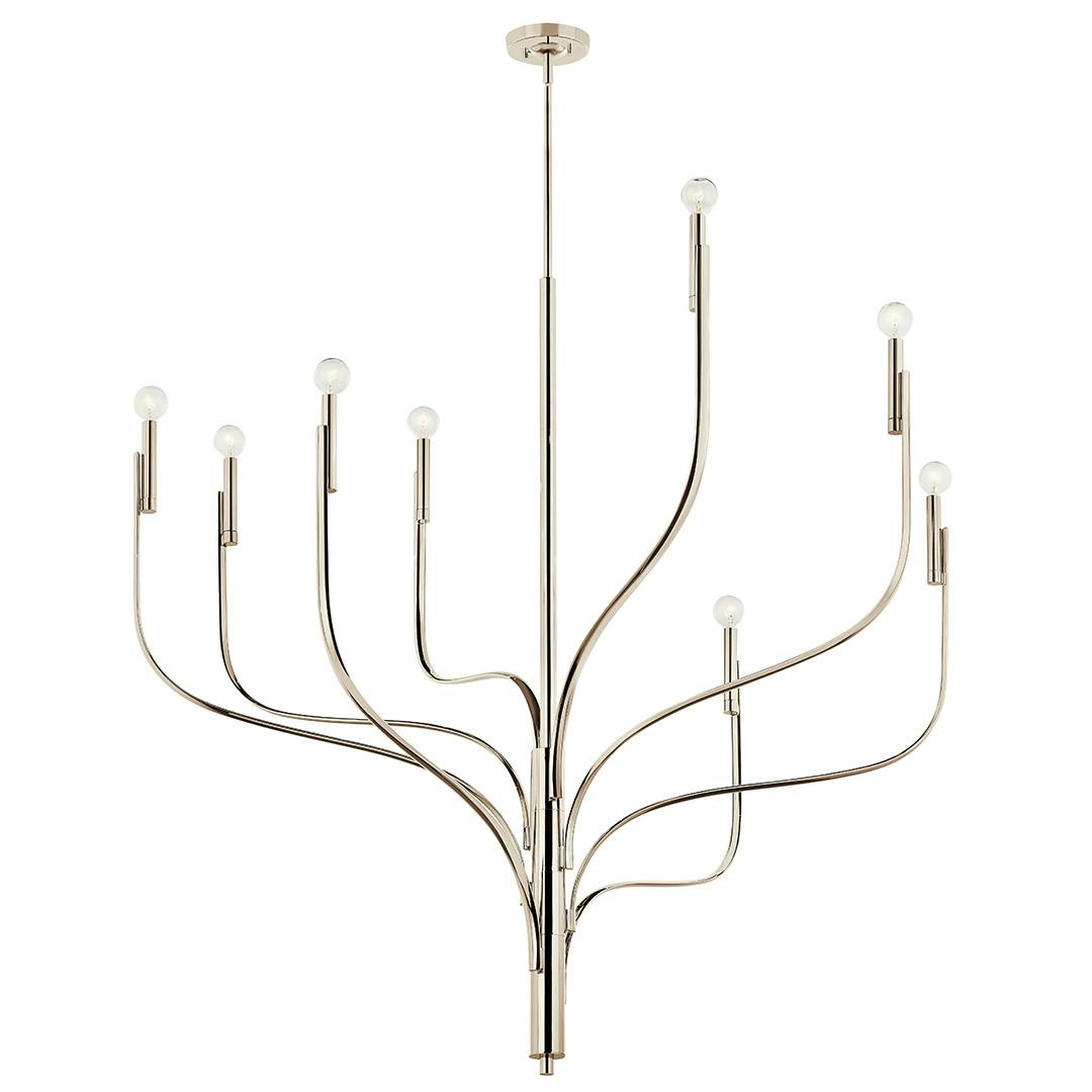 The Livadia 47.75 Inch 8 Light Chandelier in Polished Nickel on a white background