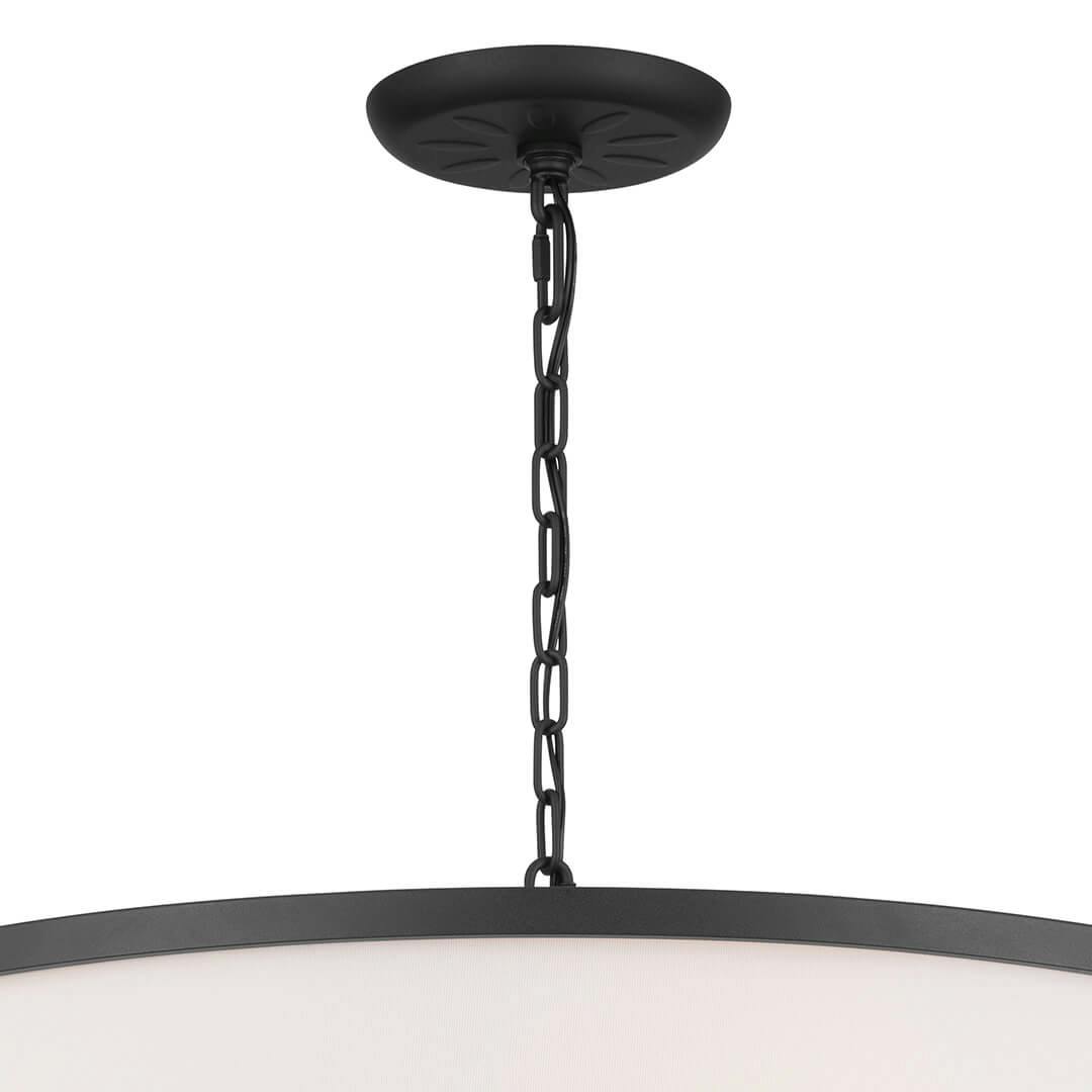 Canopy for Heddle 6 Light Chandelier Textured Black on a white background