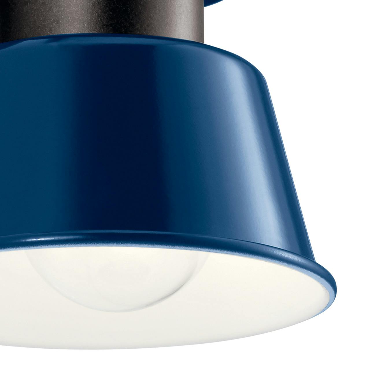 Close up view of the Lozano 8" Wall Light Catalina Blue on a white background