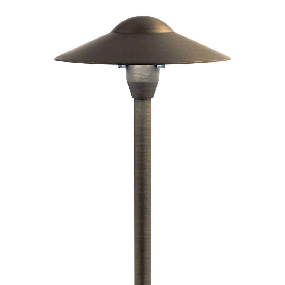 8" Dome Path Light Centennial Brass on a white background