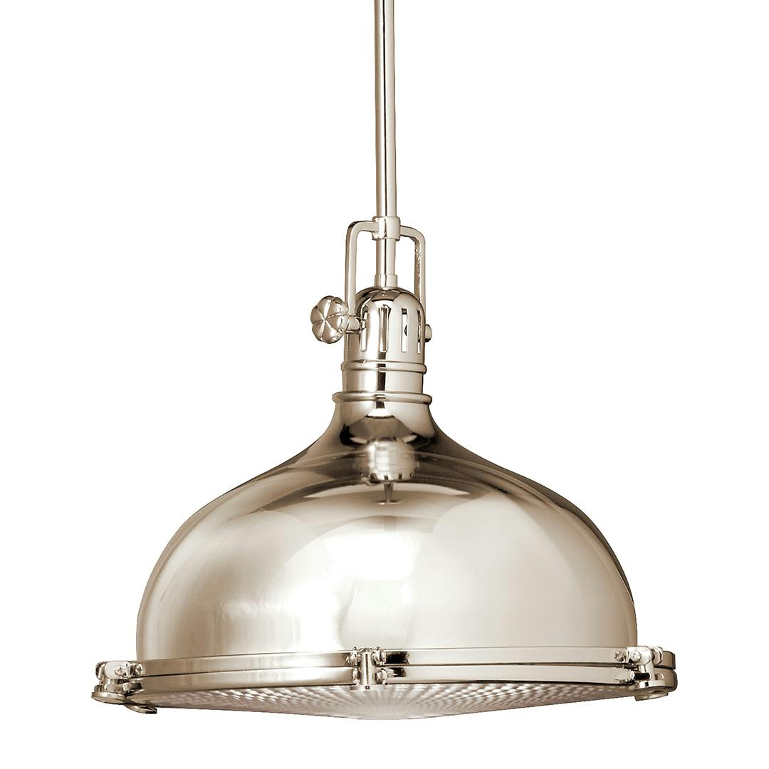 Hatteras Bay 13" 1 Light Pendant Nickel on a white background