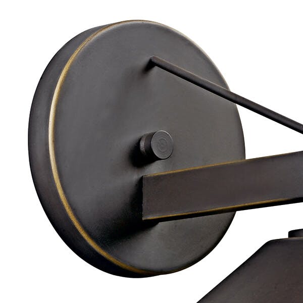 Close up view of the Ripley 9"  Wall Light in Olde Bronze® on a white background