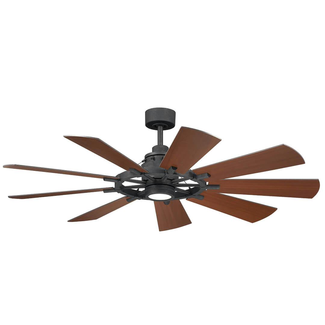 60" Gentry Ceiling Fan Distressed Black on a white background