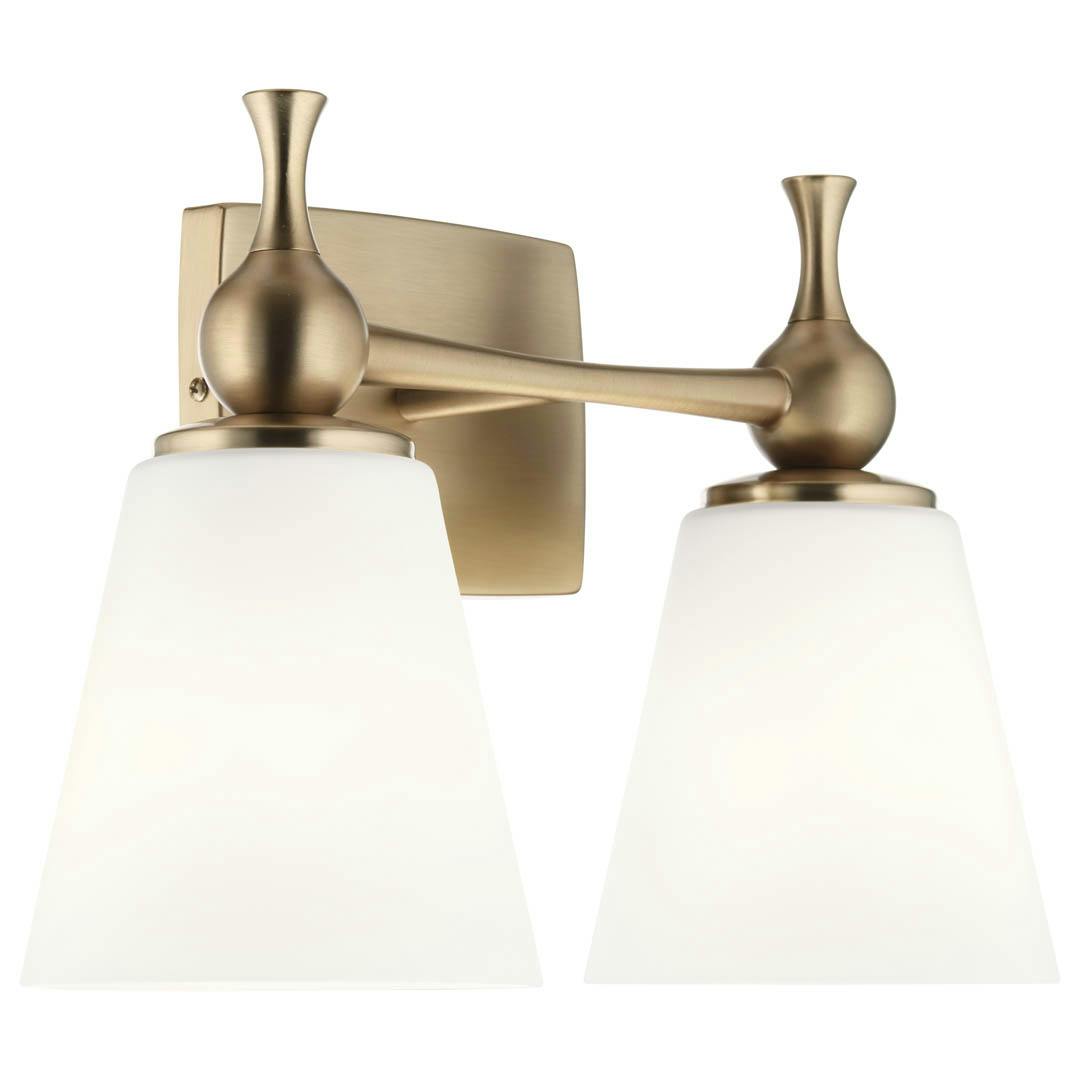 Cosabella™ 15" 2 Light Vanity Light Champagne Bronze on a white background
