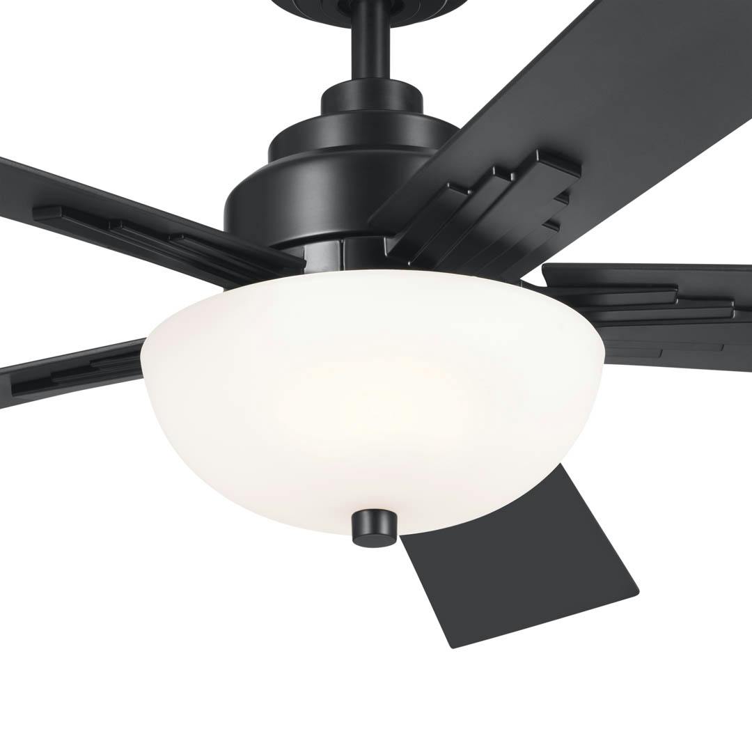 52" Vinea 5 Blade LED Indoor Ceiling Fan Satin Black on a white background