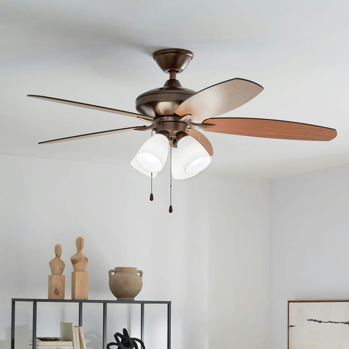 Day time living room featuring Renew ceiling fan 330162OBB