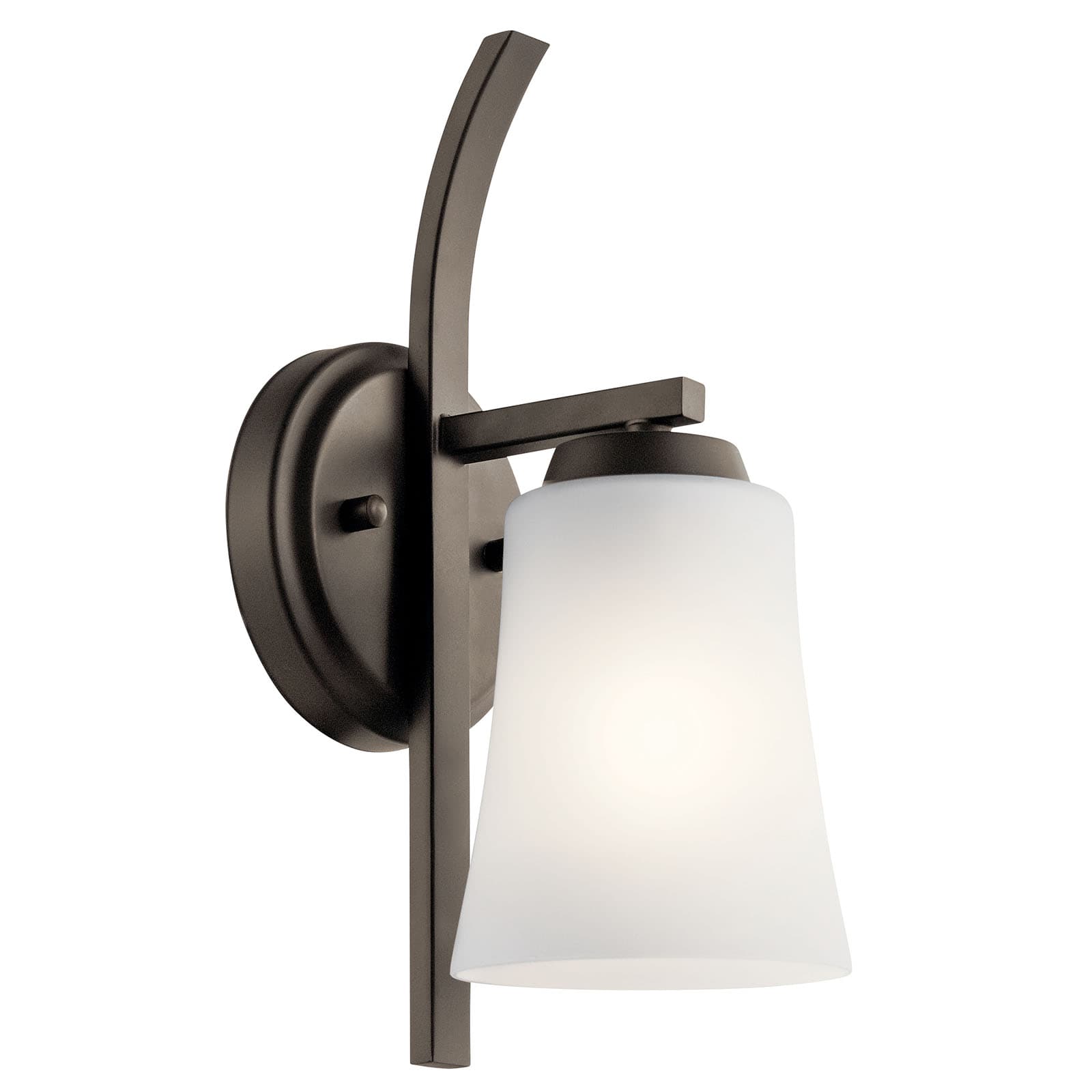 The Tao 1 Light Wall Sconce Olde Bronze® facing down on a white background