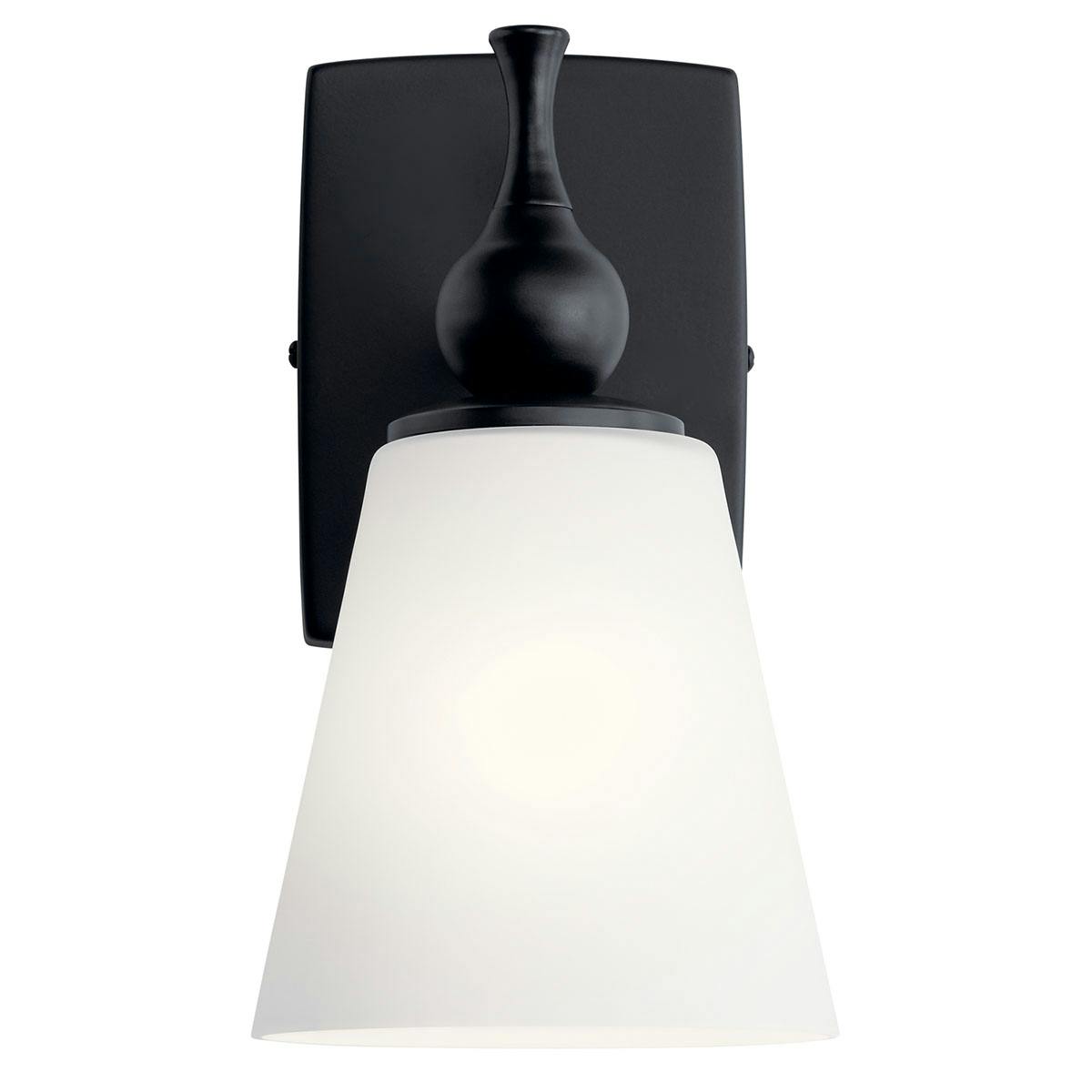 Front view of the Cosabella 6" Sconce in a Black finish on a white background