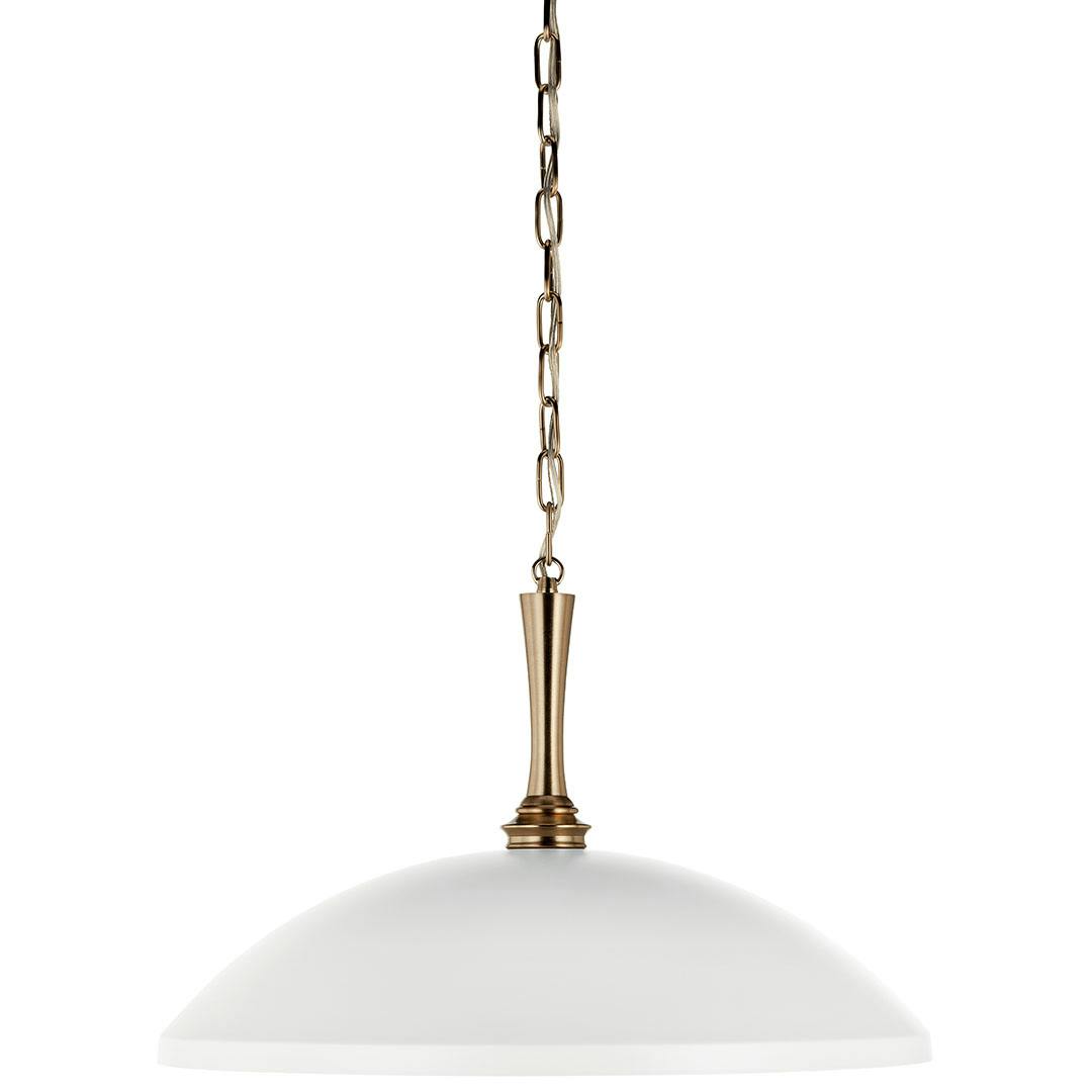 The Delarosa 20 Inch 1 Light Pendant in White and Champagne Bronze on a white background