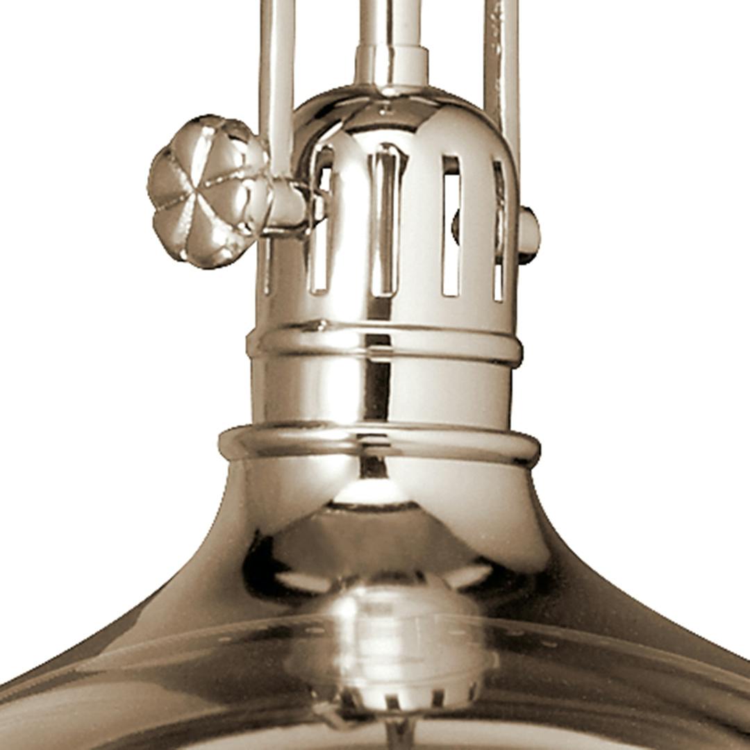 Hatteras Bay 13" 1 Light Pendant Nickel on a white background