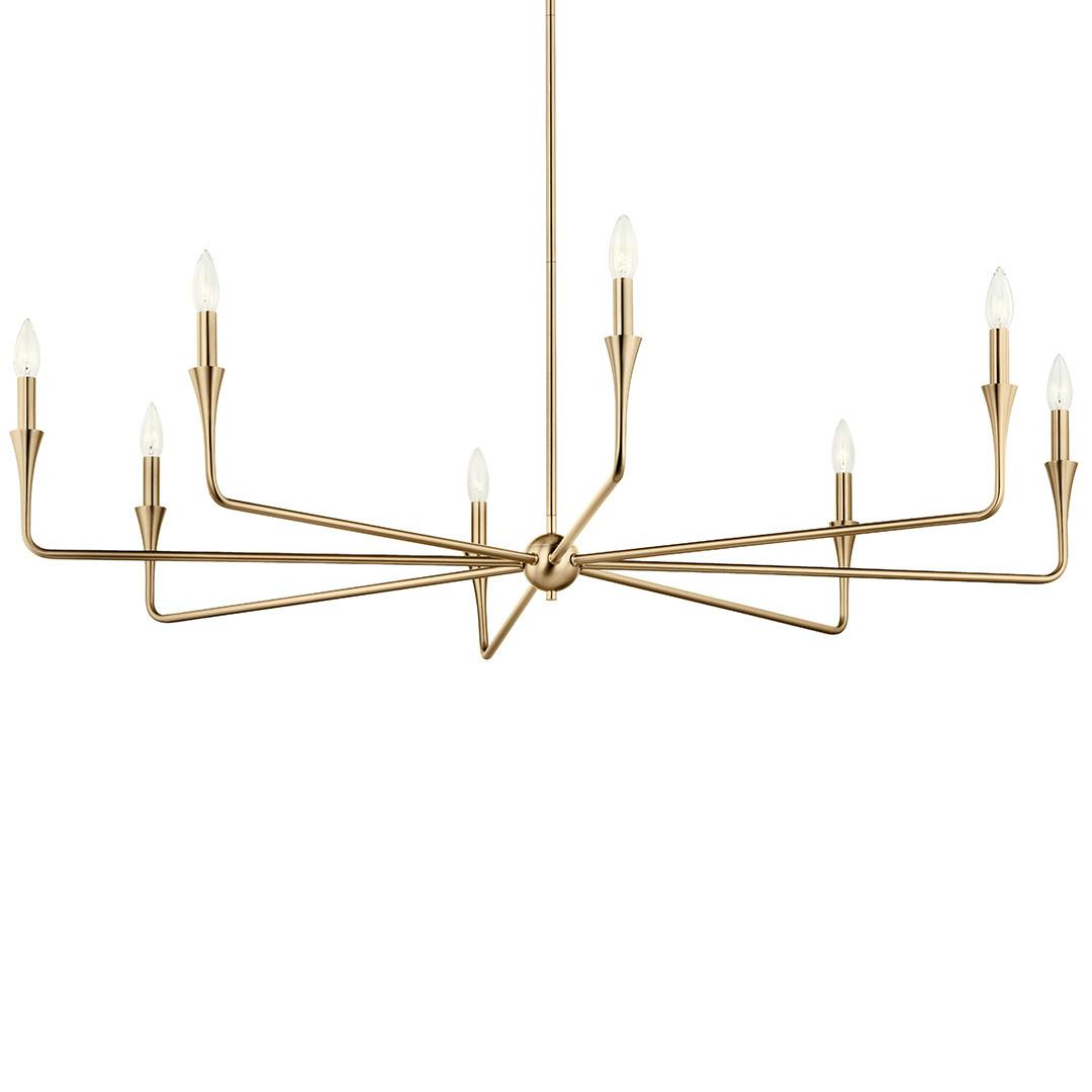 The Alvaro 50 Inch 8 Light Chandelier in Champagne Bronze on a white background