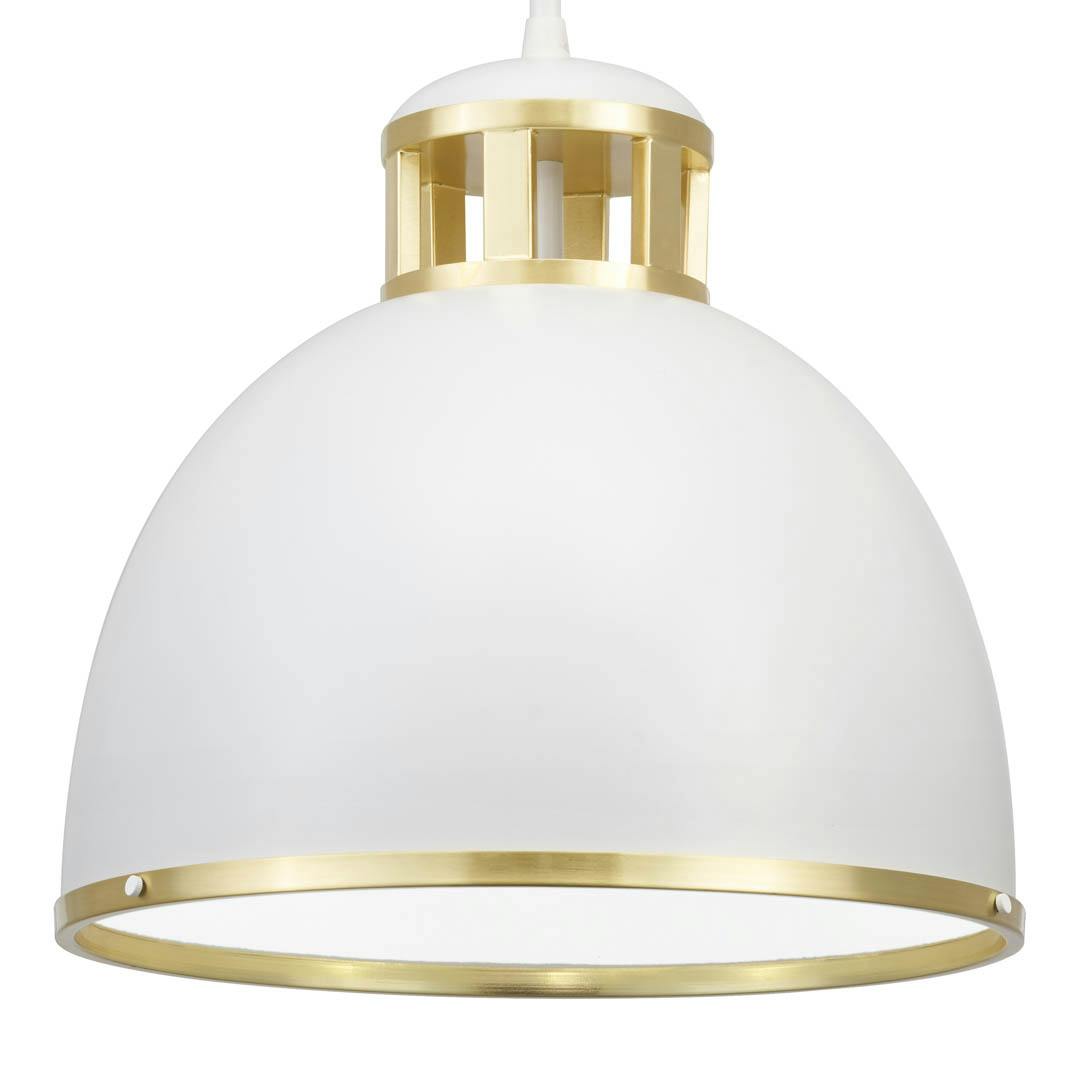Close up view of the Sansara 3 Light Pendant White and Gold on a white background