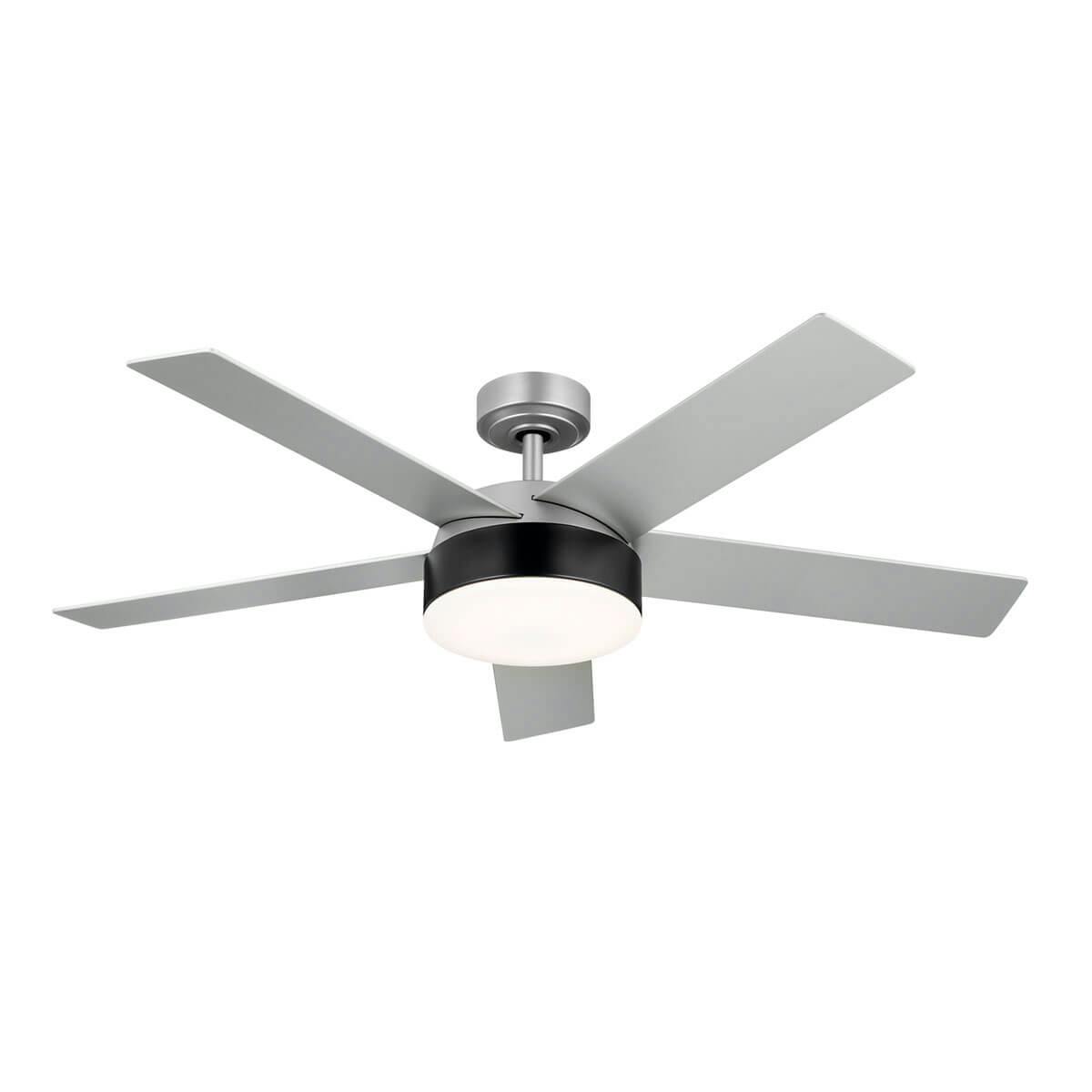 Compass 52" LED Ceiling Fan Nickel on a white background