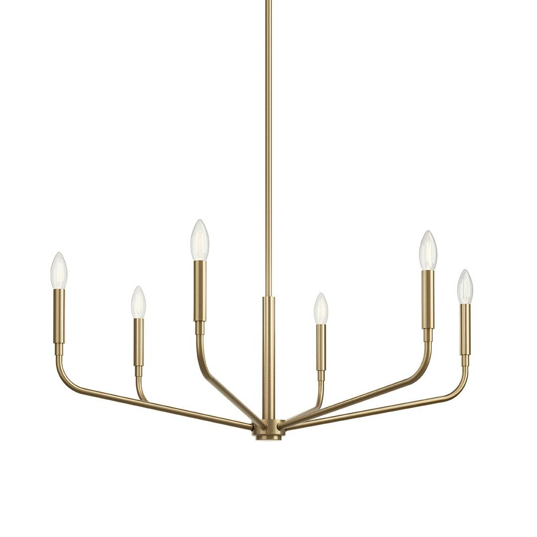 The Madden 32 Inch 6 Light Chandelier in Champagne Bronze on a white background