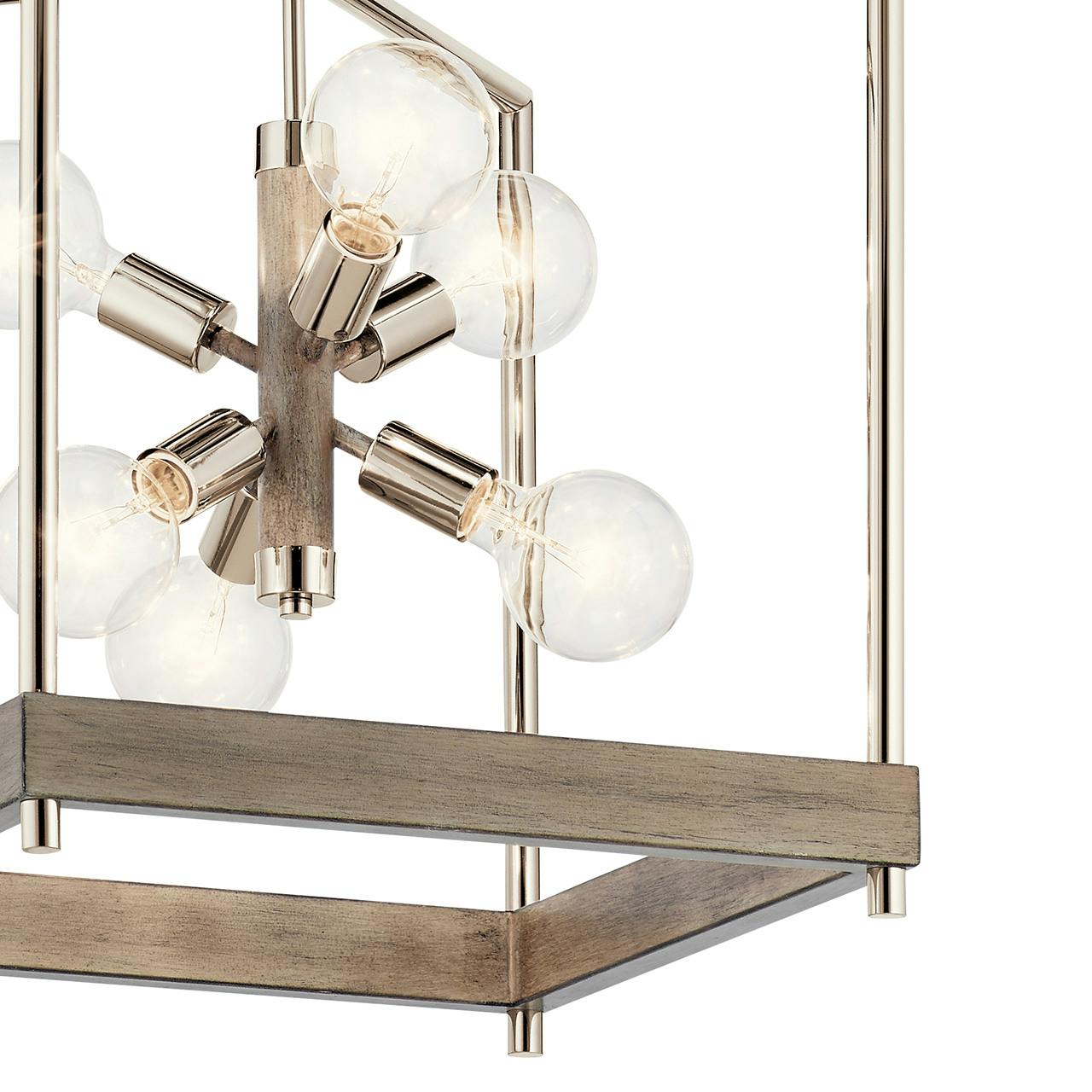 Close up view of the Tanis 6 Light Foyer Pendant Antique Gray on a white background