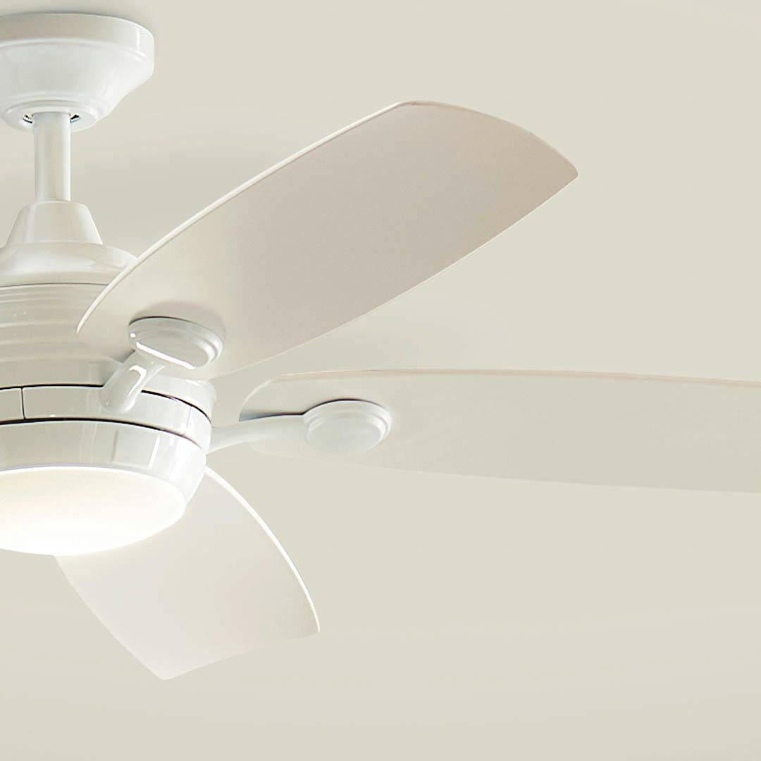 Day time interior with 56" Tranquil 5 Blade LED Outdoor Ceiling Fan White