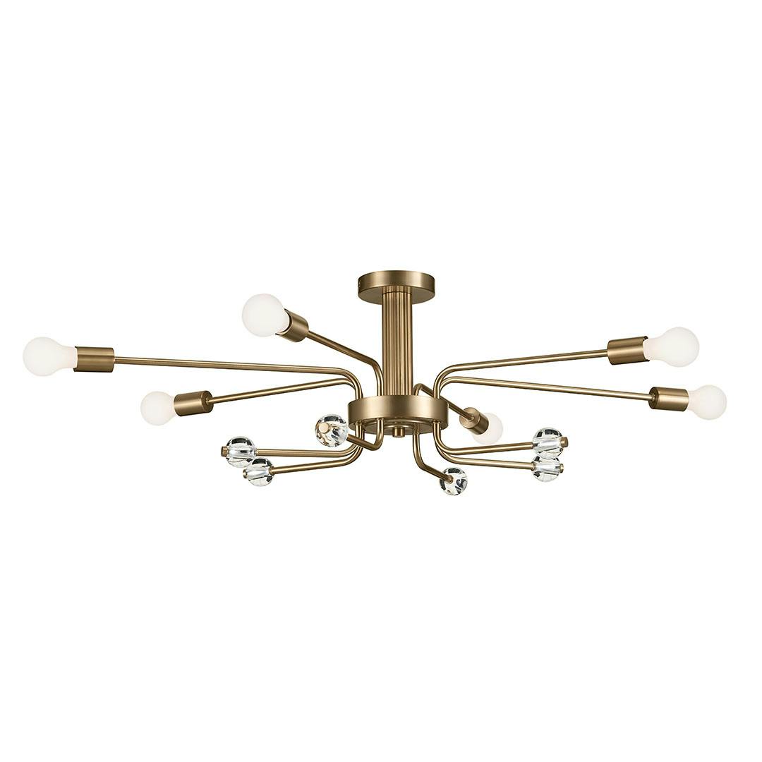Ocala 41.25 Inch 6 Light Flush Mount with Clear Crystal in Champagne Bronze on a white background