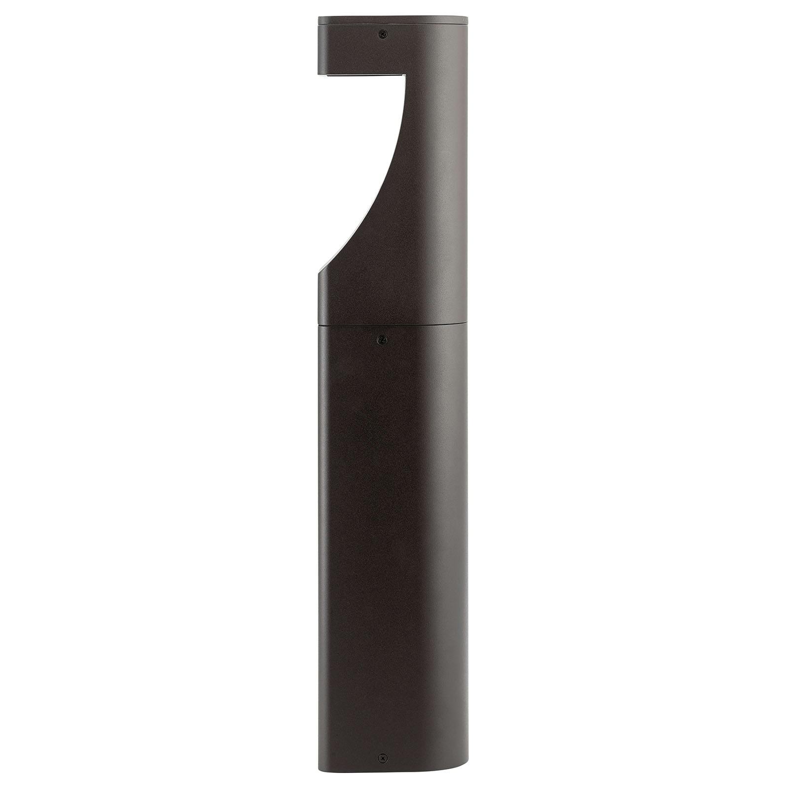 Profile view of the Bollard 12V LED Path Light Bronze on a white background