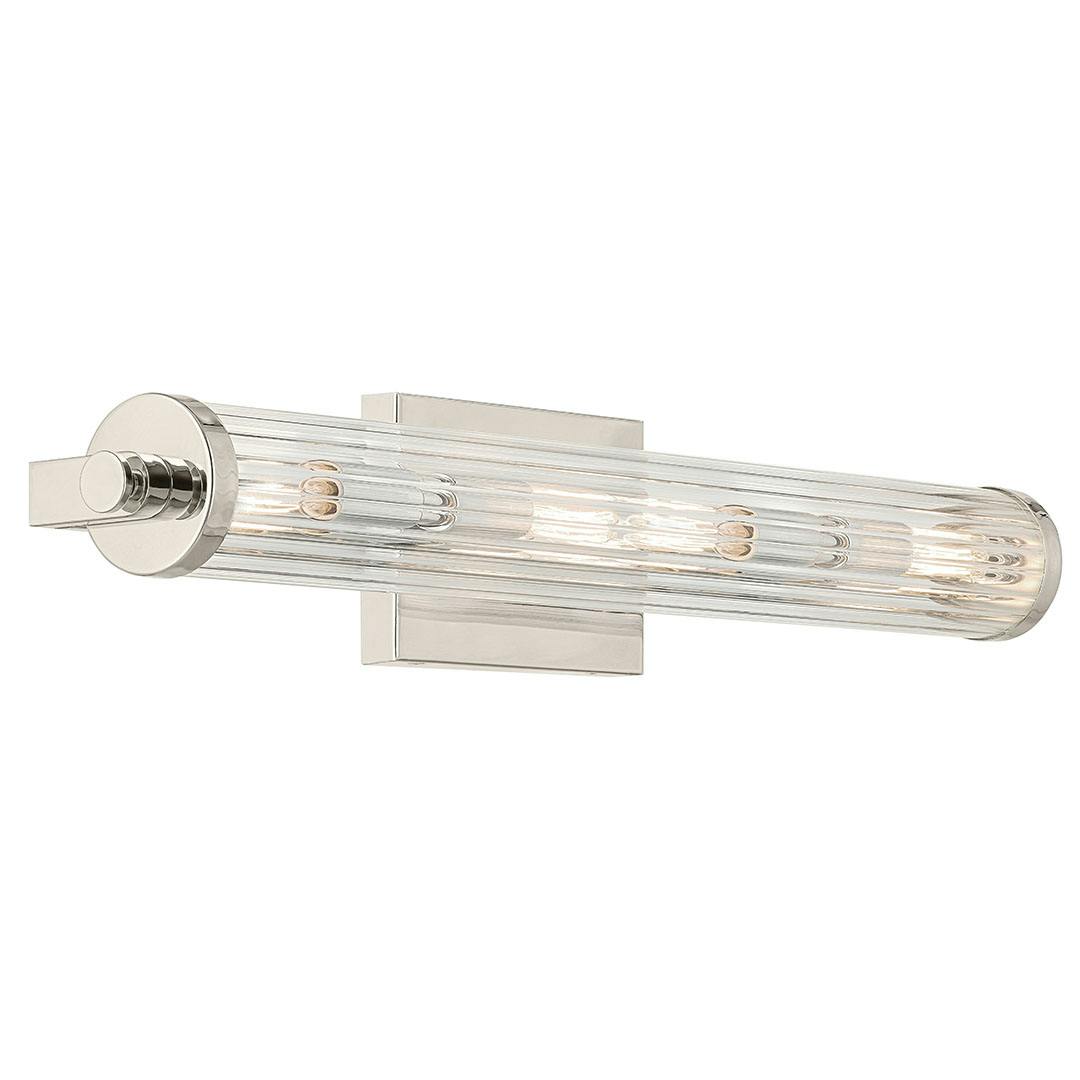 The Azores 25" 4-Light Linear Vanity Light in Polished Nickel on a white background