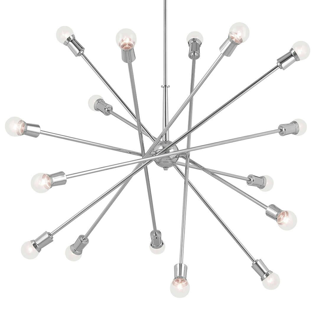 The Armstrong 63" 16 Light Chandelier in Chrome on a white background