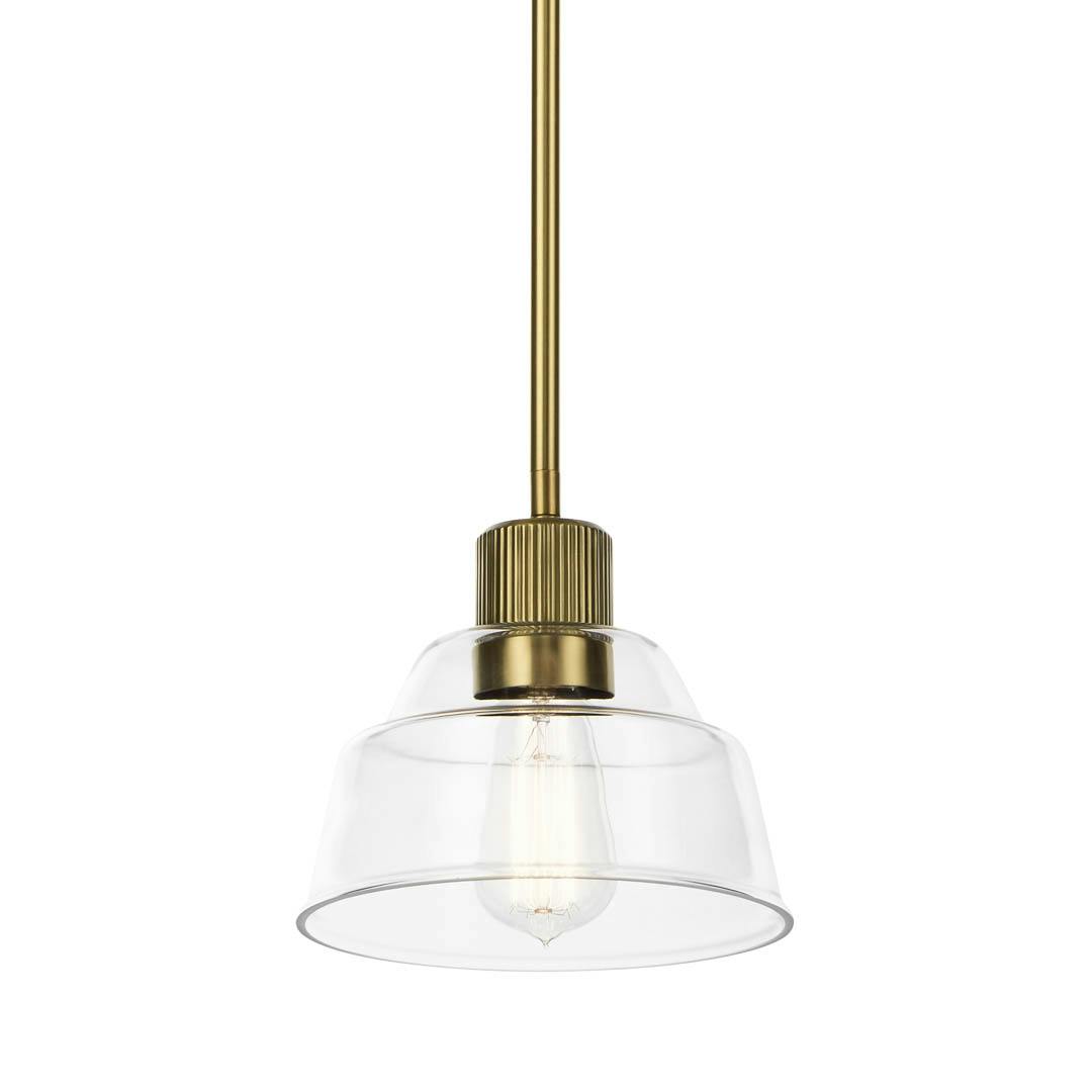 Eastmont™ 1 Light Mini Pendant Brushed Natural Brass on a white background