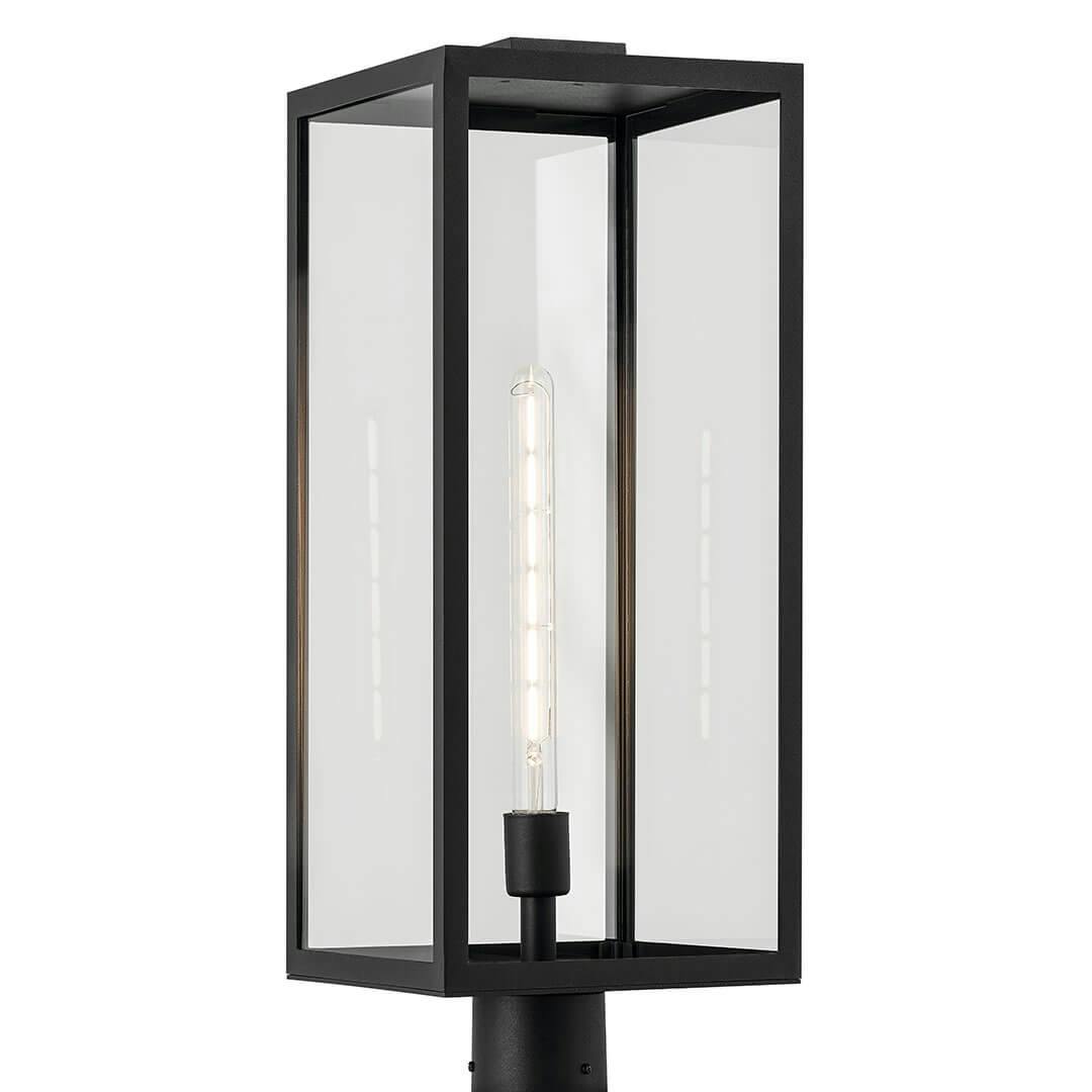 The Branner 25.5 inch 1 Light Outdoor Wall Post with Clear Glass in Textured Black  on a white background