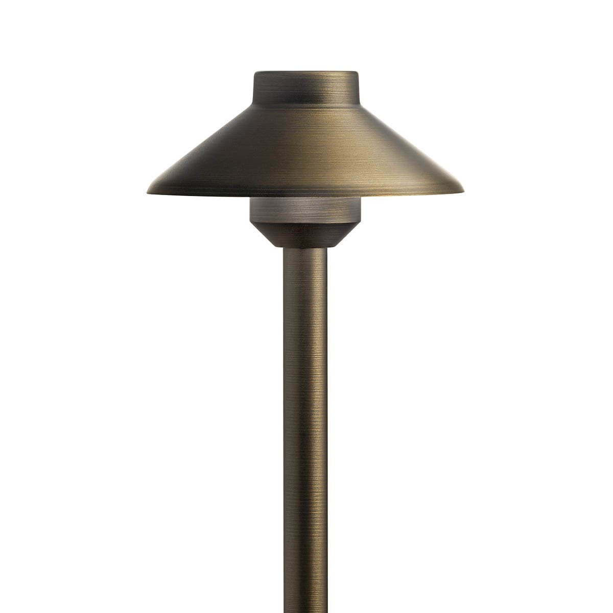 Short Stepped Dome 2700K Path Light Brass on a white background