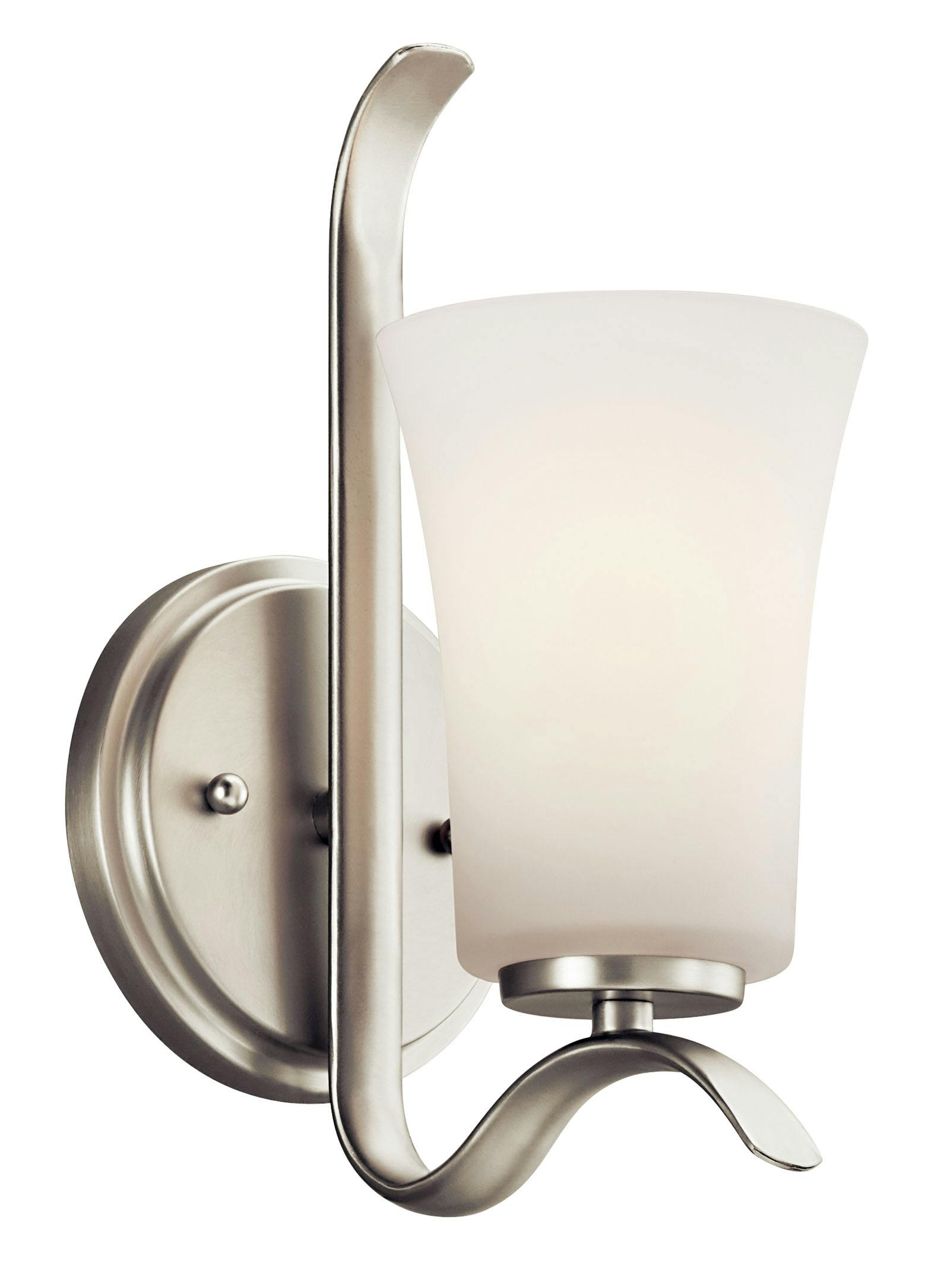 Armida 1 Light Wall Sconce Brushed Nickel on a white background