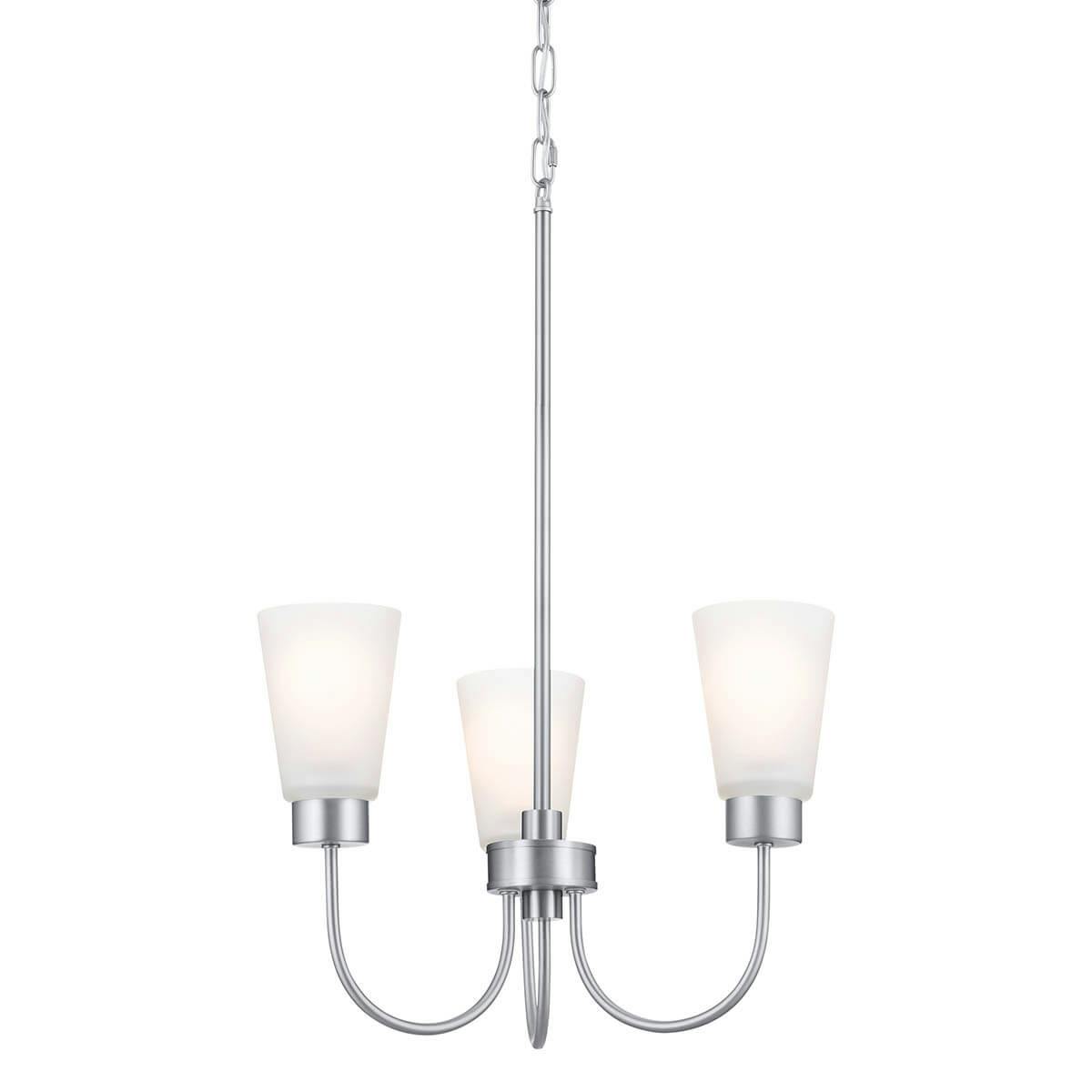 Erma 18"  Chandelier Brushed Nickel  without the canopy on a white background