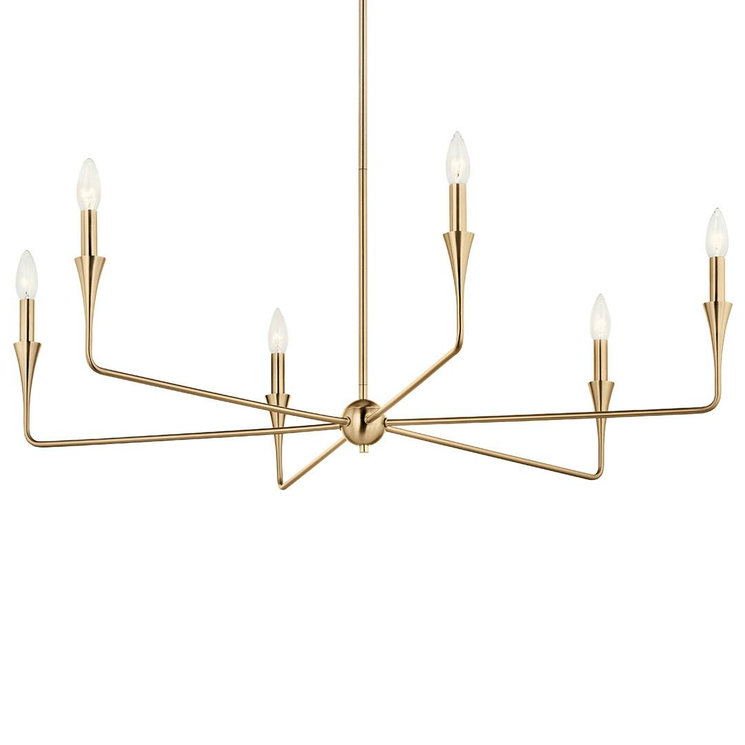 The Alvaro 40 Inch 6 Light Chandelier in Champagne Bronze on a white background