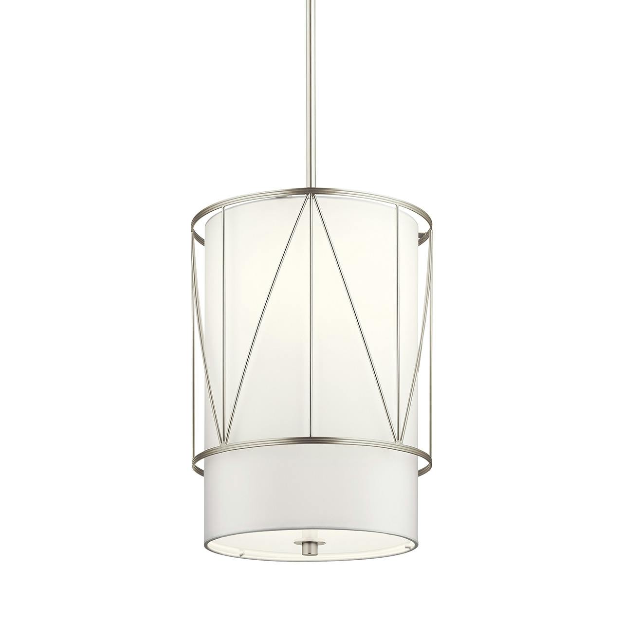 Birkleigh 18.25" Pendant Glass Nickel without the canopy on a white background