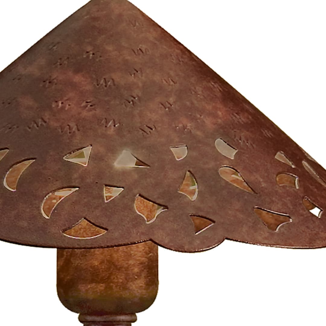 Cast Hammered Roof 12V Path Light Bronze on a white background