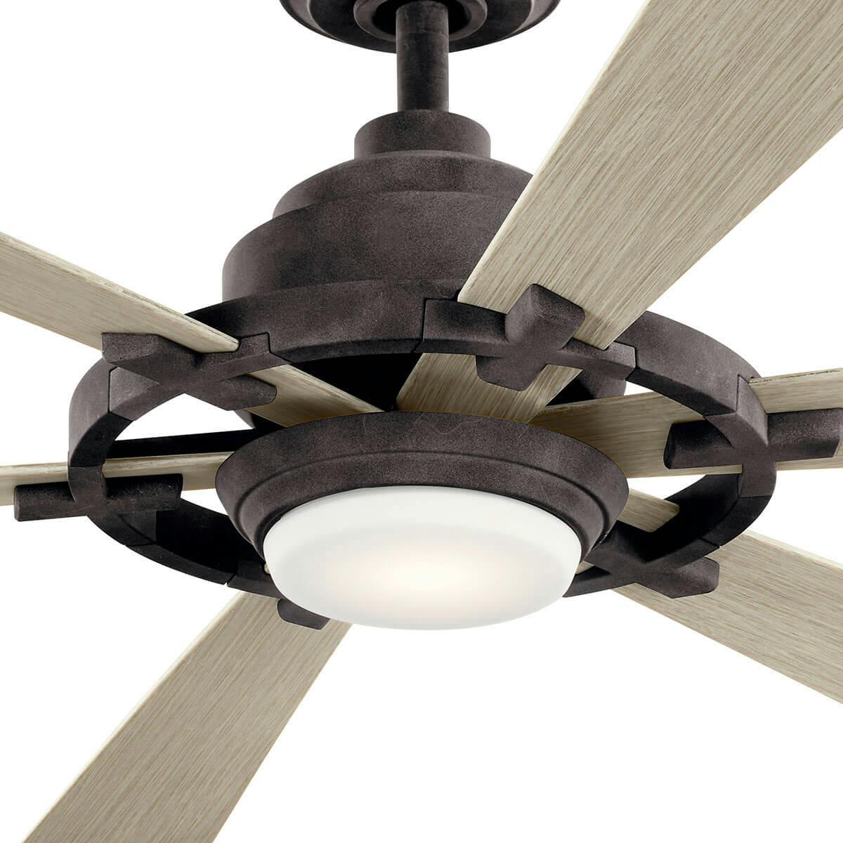 Close up view of the Gentry Lite 52" Ceiling Fan Weathered Zinc on a white background