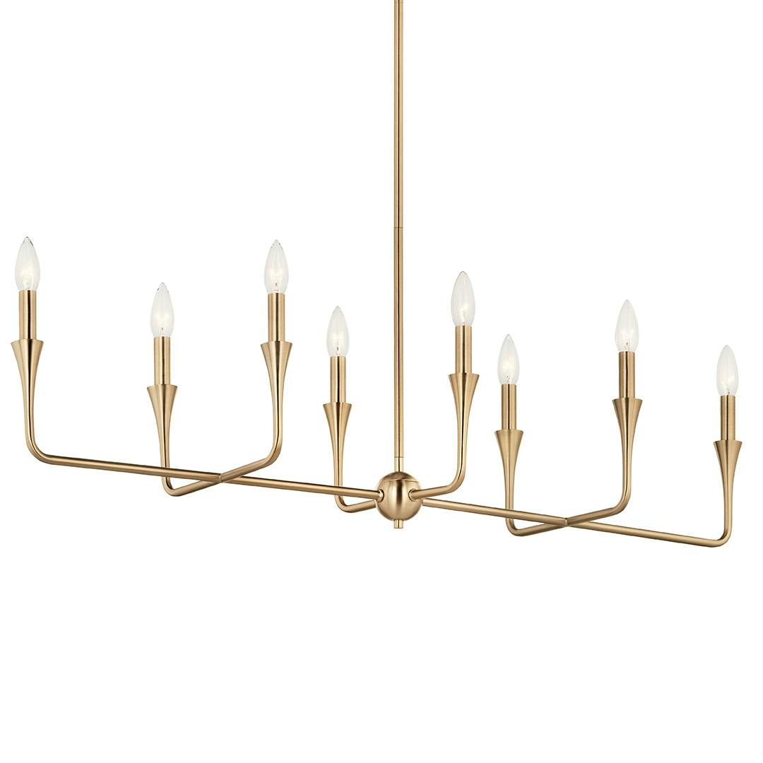 The Alvaro 45.5 Inch 8 Light Linear Chandelier in Champagne Bronze on a white background