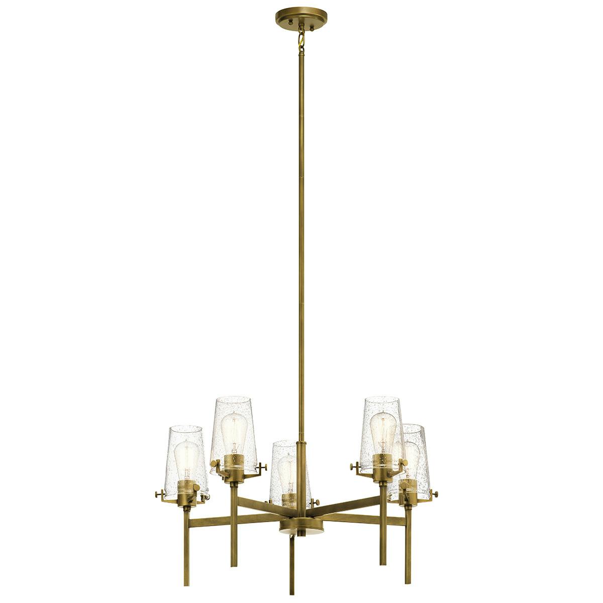 Alton 27" Chandelier Natural Brass on a white background