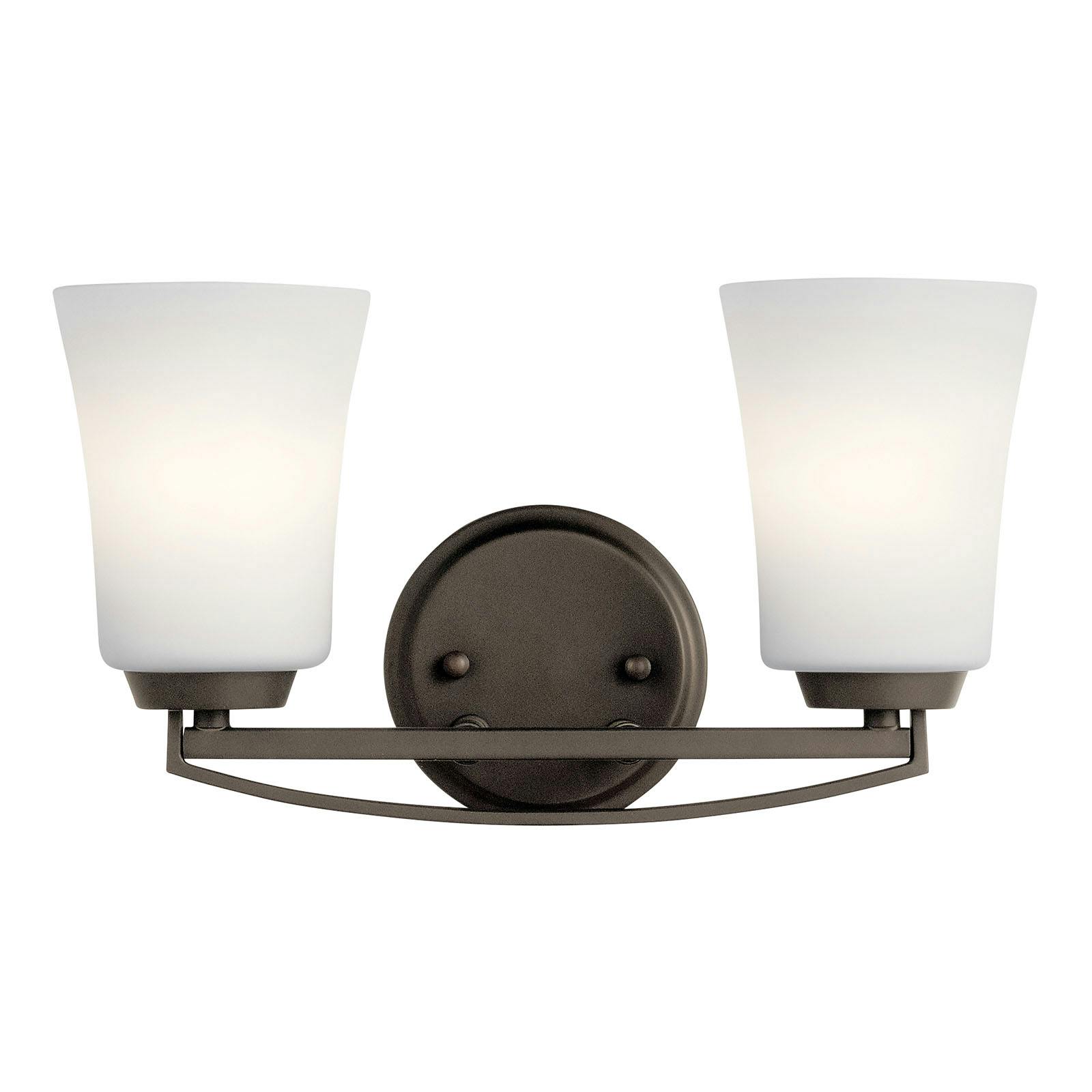 The Tao 2 Light Vanity Light Olde Bronze® facing up on a white background