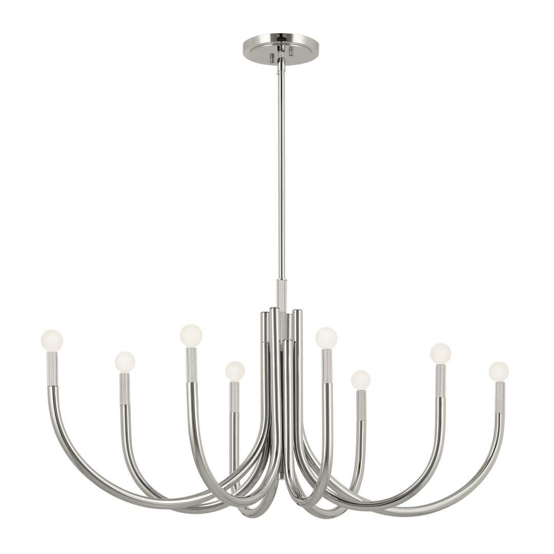 Odensa 46 Inch 8 Light Oval Chandelier in Polished Nickel on a white background